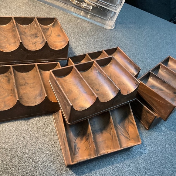 Vintage Chop O Racks Poker Chip Holder or Pan Card Games etc   SET of 8 - Picture 1 of 4